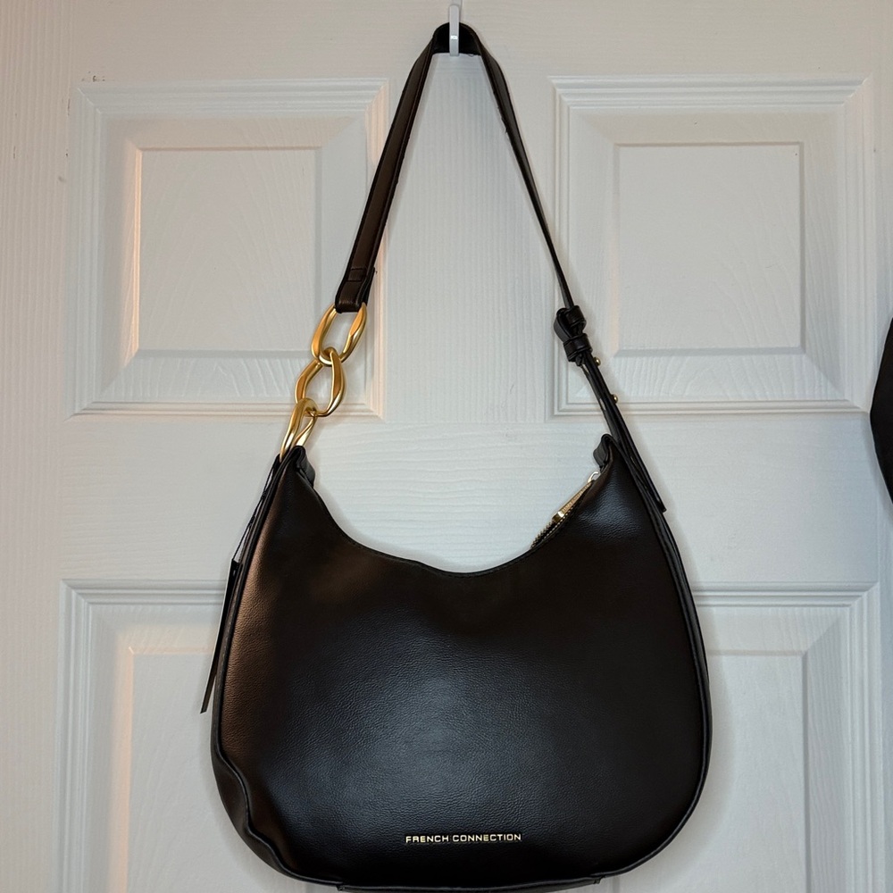 French Connection Black Hobo Bag